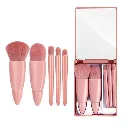 5-Piece Pink Makeup Brush Kit | Complete Set of Professional & Soft Synthetic Hair Brushes | Easy Storage & Carrying